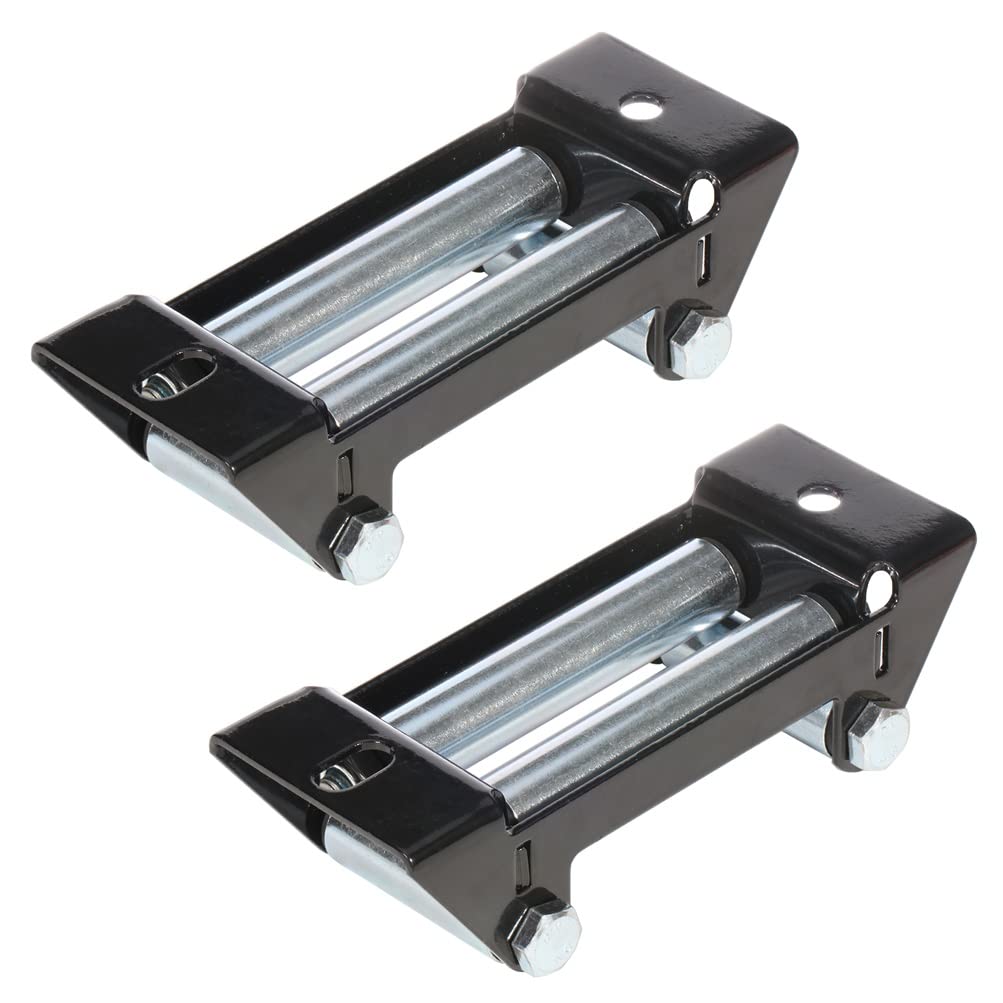 OCPTY Roller Fairlead, 2PCS 4000-5000 LBs 4-Way Roller Cable Guide - Winch Roller Fairlead 6 Bolt Pattern for Recovery Off-Road Truck RV Pickup ATV UTV SUV