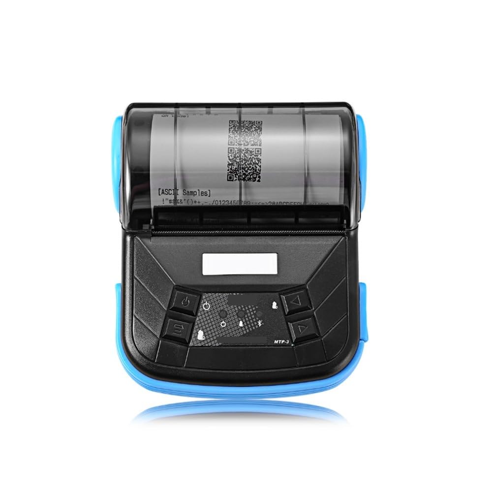 Imprimante Portable, Mini imprimante Thermique Portable POS Bluetooth for factures 80 mm(Zwart)