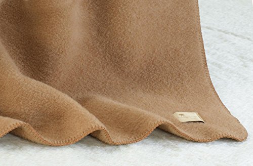 Wohnen & Accessoires GmbH & Co. KG Wolldecke aus 90% Schurwolle und 10% Alpaka in 145x200-220cm umkettelt (145x220cm)