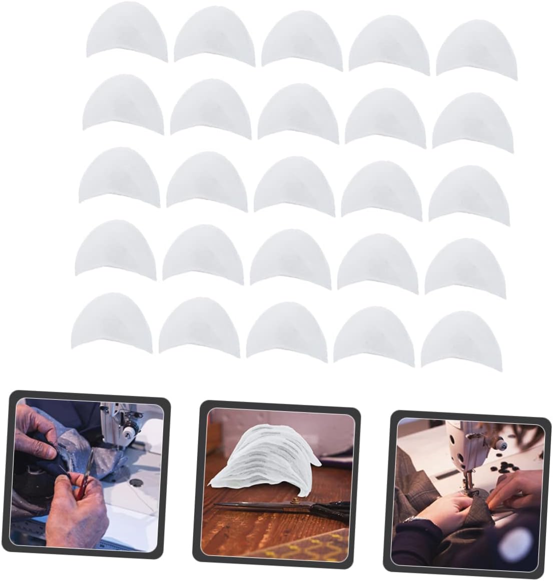 NUOBESTY 50pairs Shoulder Pads for Men Women Comfortable Breathable Cotton Shoulder Inserts Shirts Coats and Suits Washable Reusable Padding Shape