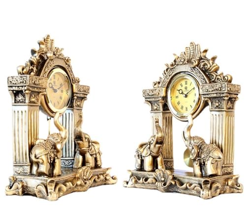 Reloj decorativo retro de péndulo para mesa de salon y chimenea rustica 5