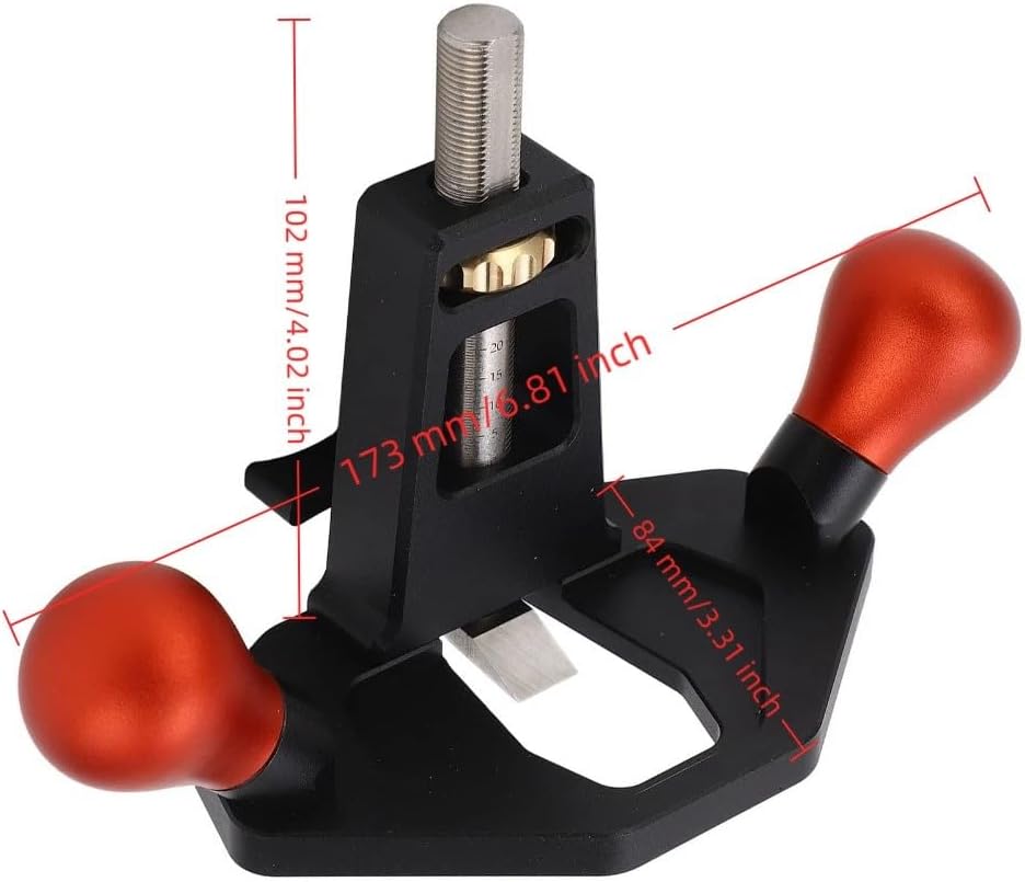 Woodworking Router Plane, Handheld Trim Plow Plane with Aluminum Alloy Grip, CNC Anodized Hand Tool for Grooves and Mortise