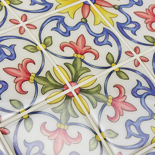 InHome NH2365 Toskanische Fliesenfliesen, zum Abziehen und Aufkleben, mehrfarbig, 6,3 x 6,3 cm