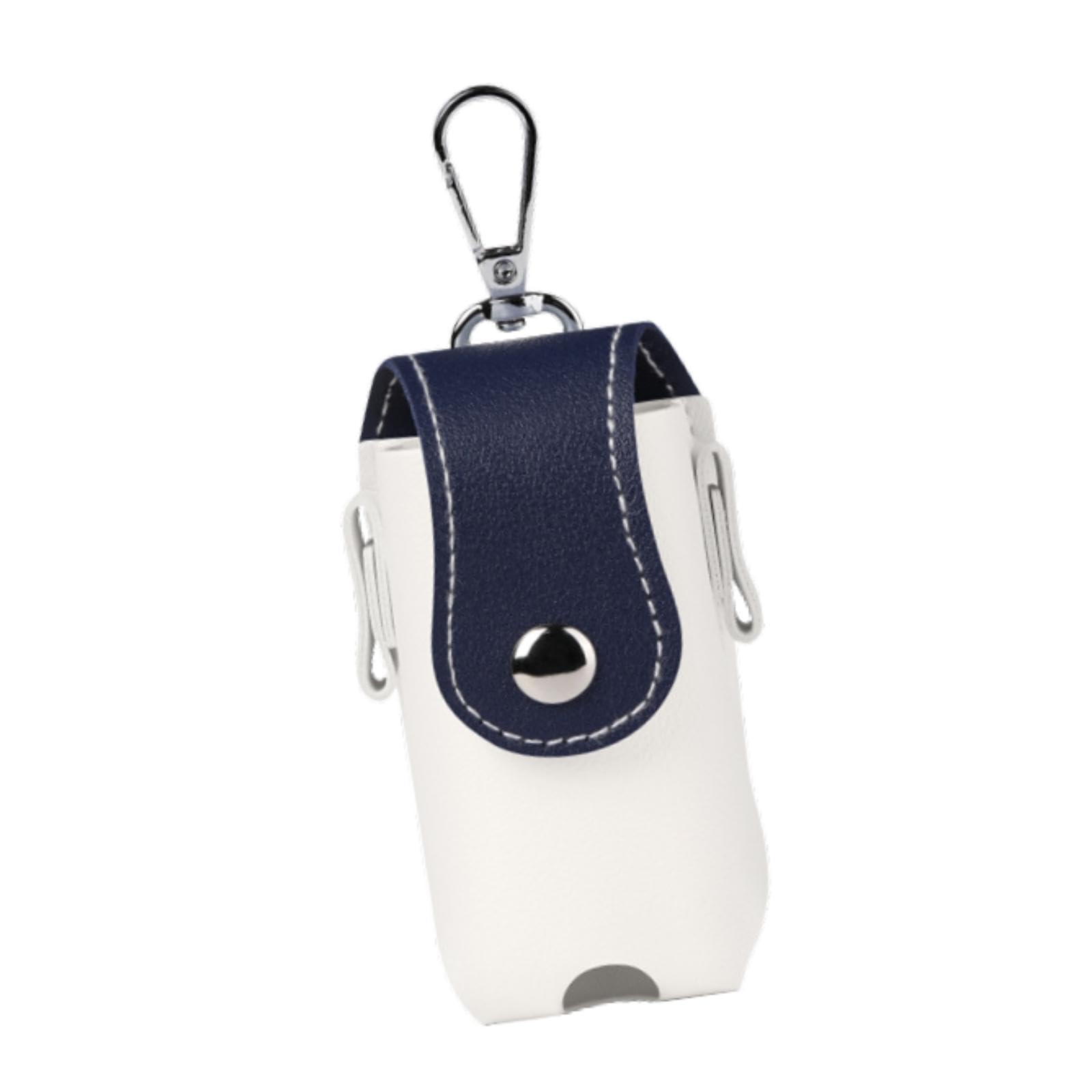 Menolana Golf Ball Waist Bag for 2 Golf Balls Convenient for Women/Men Compact Waterproof Attraction Closure Premium Gift Storage Case, White and Blue