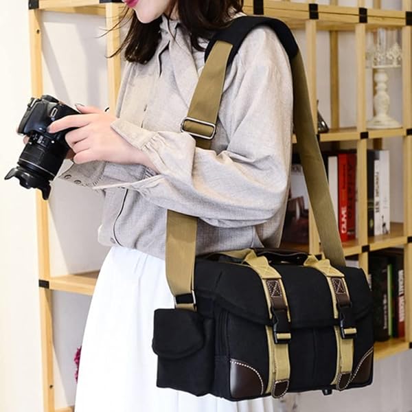 JHDFH Canvas Single Slant Waterdichte Multifunctionele Digitale SLR Camera Camera Tas Schouder Crossbody