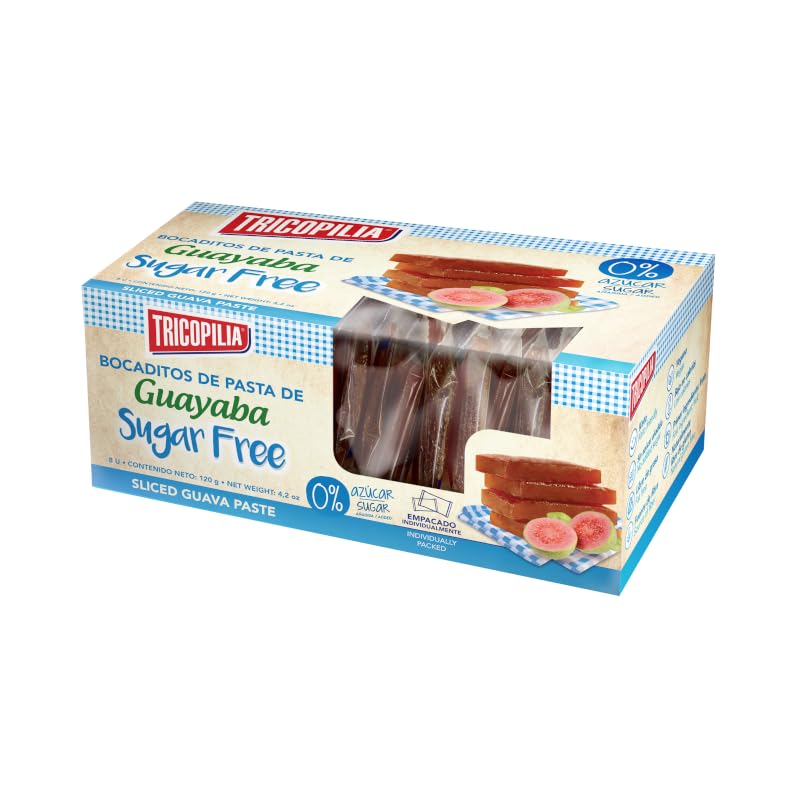 Sliced Guava Paste - Sugar Free - Healthy Snack No Added Sugar - Guayaba Flavored Treat From Costa Rica - 120 Grams - Guava Crackers Spread
