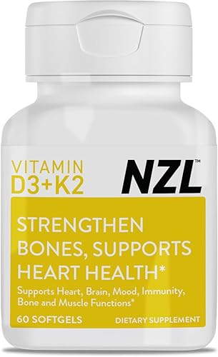 NZL Vitamina D3 y K2, alta potencia D3 2000IU y K2 (MK7) 80mcg, vitamina D3 única de lana de oveja 100% lanolina de oveja de Nueva Zelanda. Apoyo