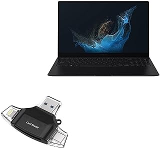 BoxWave Smart Gadget Compatible with Samsung Galaxy Book2 Pro (13.3 in) - AllReader SD Card Reader, microSD Card Reader SD Compact USB - Jet Black
