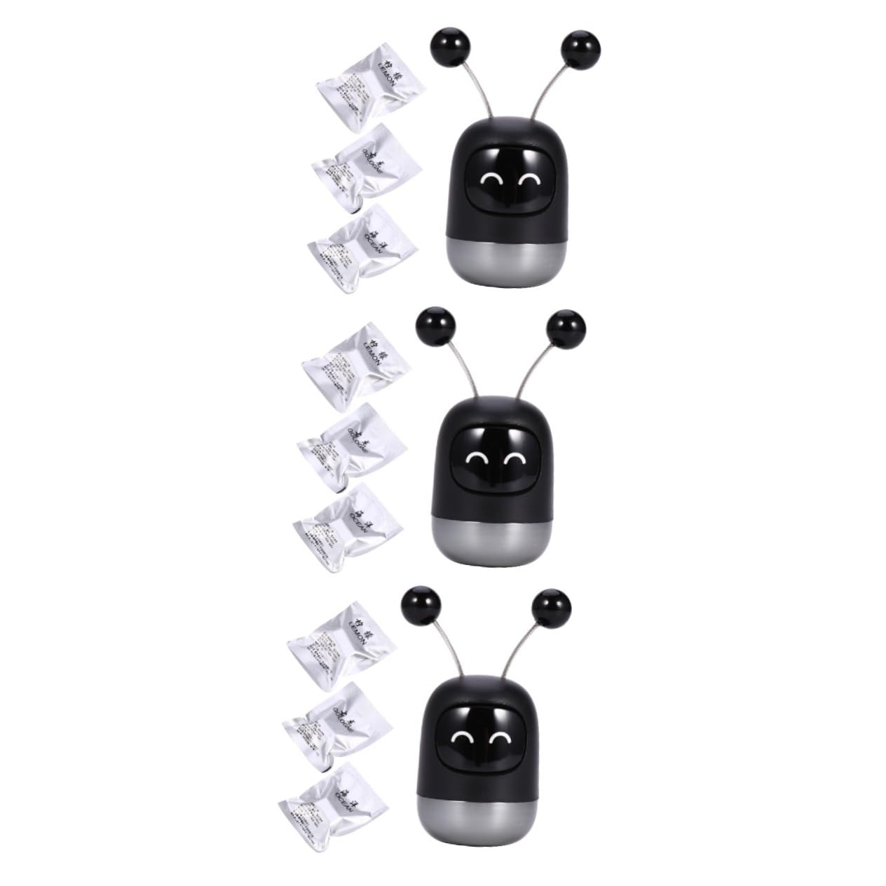 LIFKOME 3pezzi Diffusore Di Profumo Per Auto Forma Di Robot Clip Per Ventilazione Leggera e Salubre Include Ricariche Design Compatto e Funzionale Per Ogni Veicolo