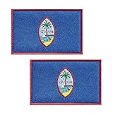 JBSJBS Guam Flag Embroidered Patches Guamanian Flags Patch Guam Military Tactical Patch Team Logo Decorations(2Pack)