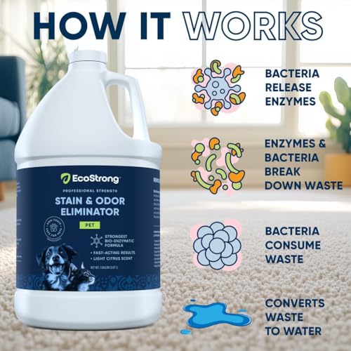 Eco Strong Pet Stain and Odor Remover - Cat Urine Enzyme Cleaner Destroyer, Urine Destroyer for Dogs, Pet Urine Enzyme Cleaner - 128 Oz - Image 5