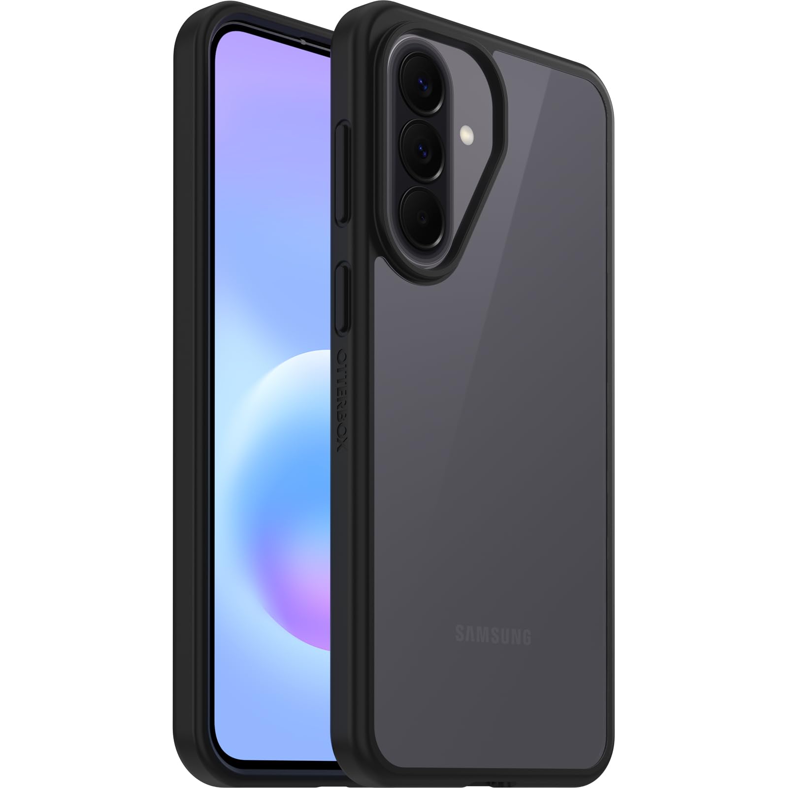 OtterBox Cover React Series per Samsung Galaxy A57 5G, resistente a shock e cadute fino, cover ultrasottile, testata a norme MIL-STD 810G, Trasparente/Nero, Senza Retail Package
