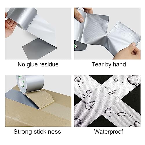 Image of BOMEI PACK 1Pack 4inch Duct Tape Heavy Duty Waterproof Silver 9Mil 20Yds