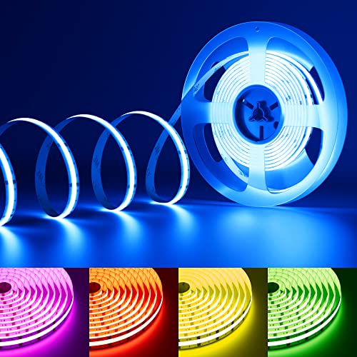 Pautix Rgb Cob Led Strip Light 16.4Ft/5M,Ul Listed 24V Color Changing Light Strips With 4200Leds Multicolor Flexible Tape Lights For Tv,Room,Bedroom,Party Diy Decoration(Power Supply Not Included) #TOP19