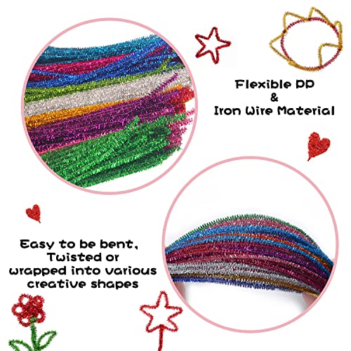Rimobul Pipe Cleaners Craft Chenille Stems 100 Pcs Chenille Cleaners Kids Fuzzy Sticks For Diy Art Creative Crafts Decorations, 6 Mm X 12 Inch, Assorted Colors (Red) #TOP3