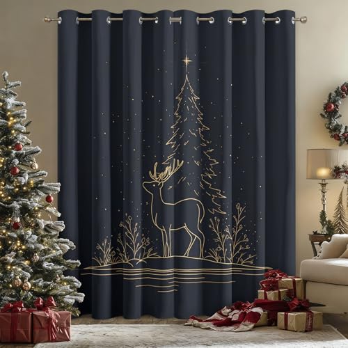 Generisch Vorhänge Weihnachtsbaum Wohnzimmer Fenster, Blickdichte Gardinen...