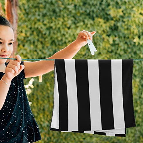 Black And White Hand Towels - Classic Black And White Striped Towels Modern Simple Bath Towels Absorbent Microfiber Fingertip Towels For Bathroom Kitchen Gym 14 X 28 Inch, Set Of 2 #TOP4