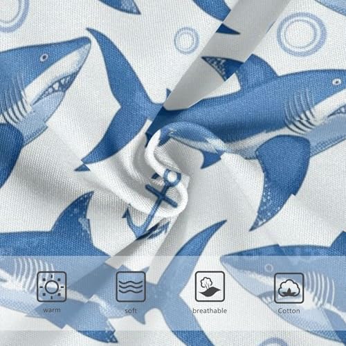 Wusikd Blue Shark Girls' Underwear Cotton White Anchor Girls Briefs Soft Toddler Underwear 2T3