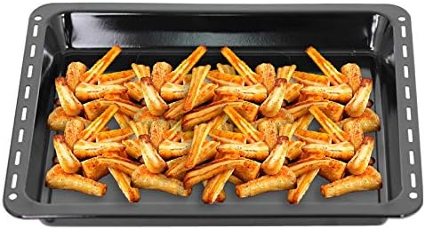 SPARES2GO Large Vitreous Enamel Oven Baking Tray Compatible with Bosch, Neff & Siemens (455mm x 370mm)