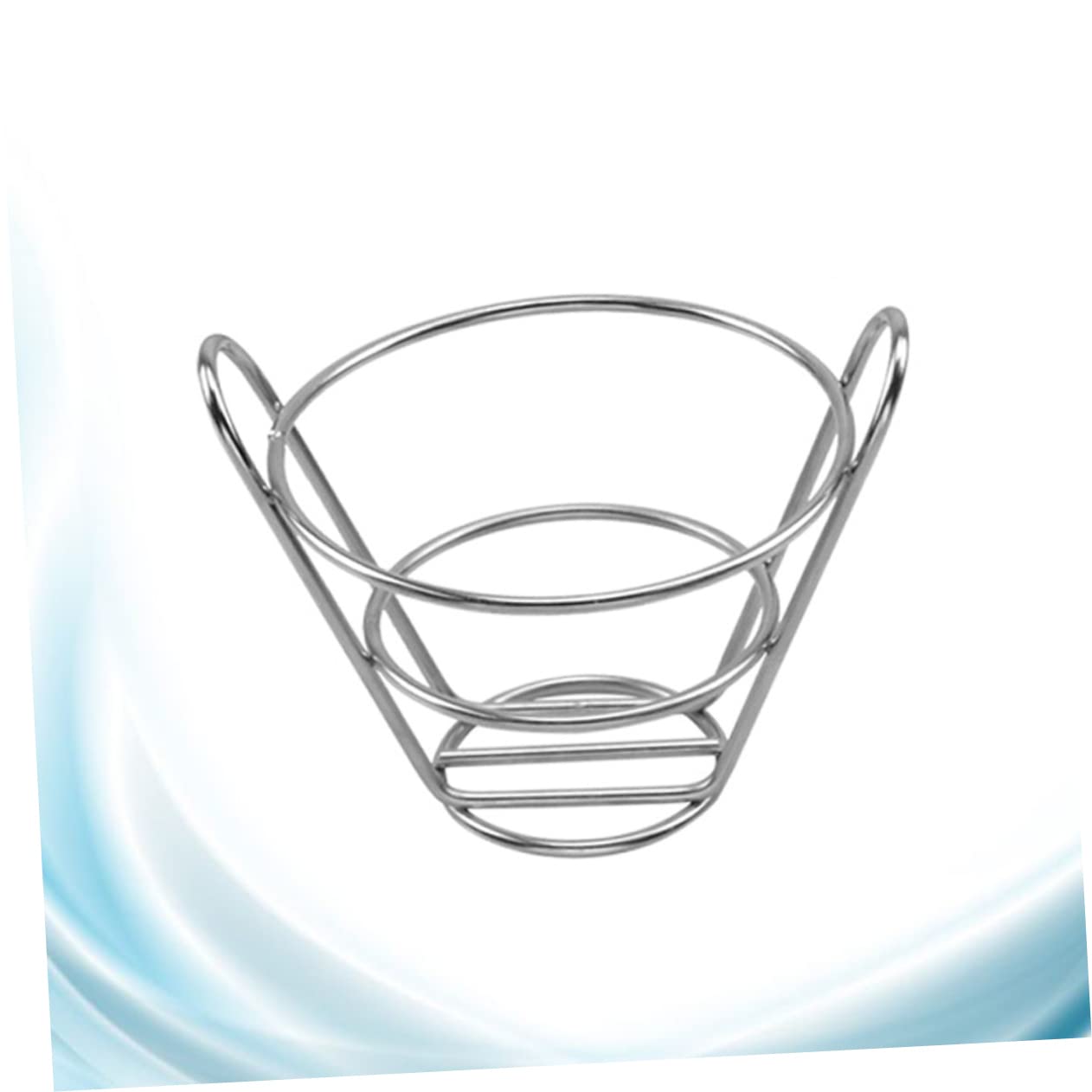 COLLBATH 1pc Stainless Steel French Fries Holder Fries Cone Rack Snack Rack for Restaurant Parties