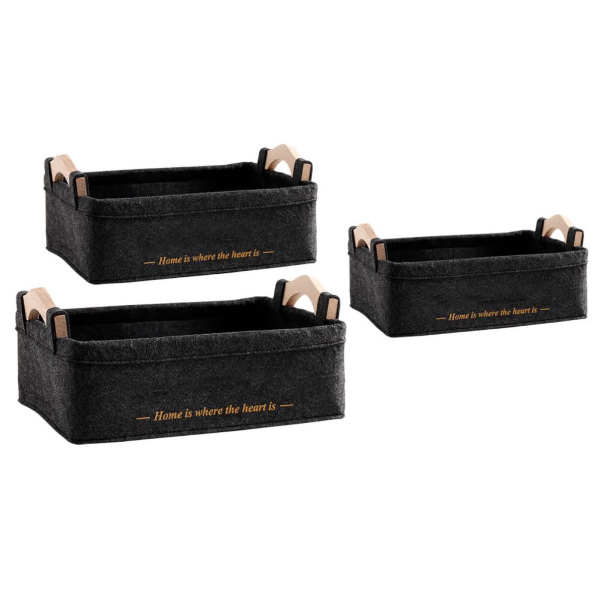 Panier de chevet nordique en feutrine noire pour ranger vos snacks et petits objets