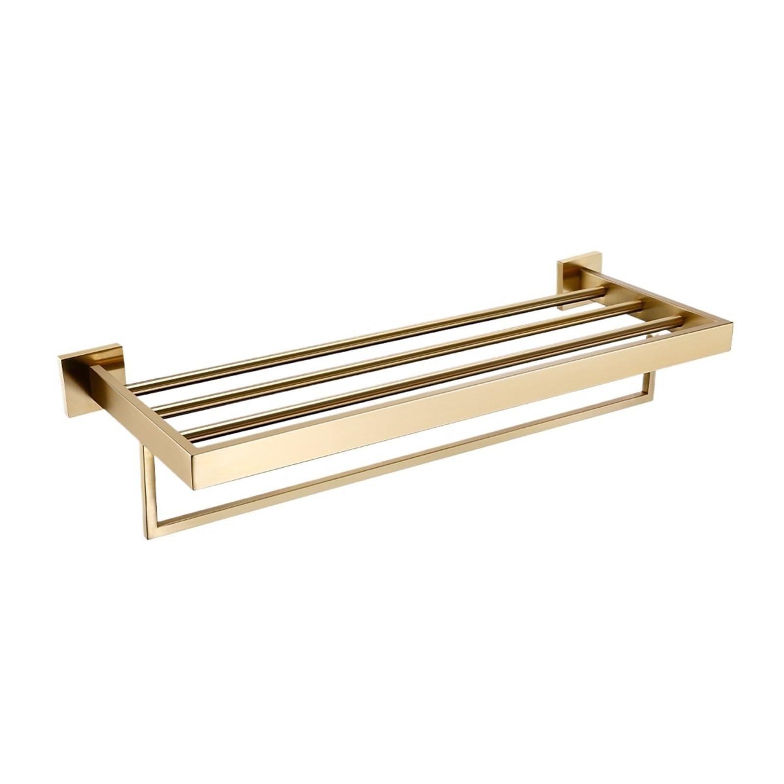 Bathroom Hardware Brushed Gold Bathroom Accessories Toilet Brush Holder Toilet Paper Holder Towel Bar Rail Rack Hanger Hook Soap Dish Fashionable(Shelf Paper Holder) (Bath Towel Rack 560)