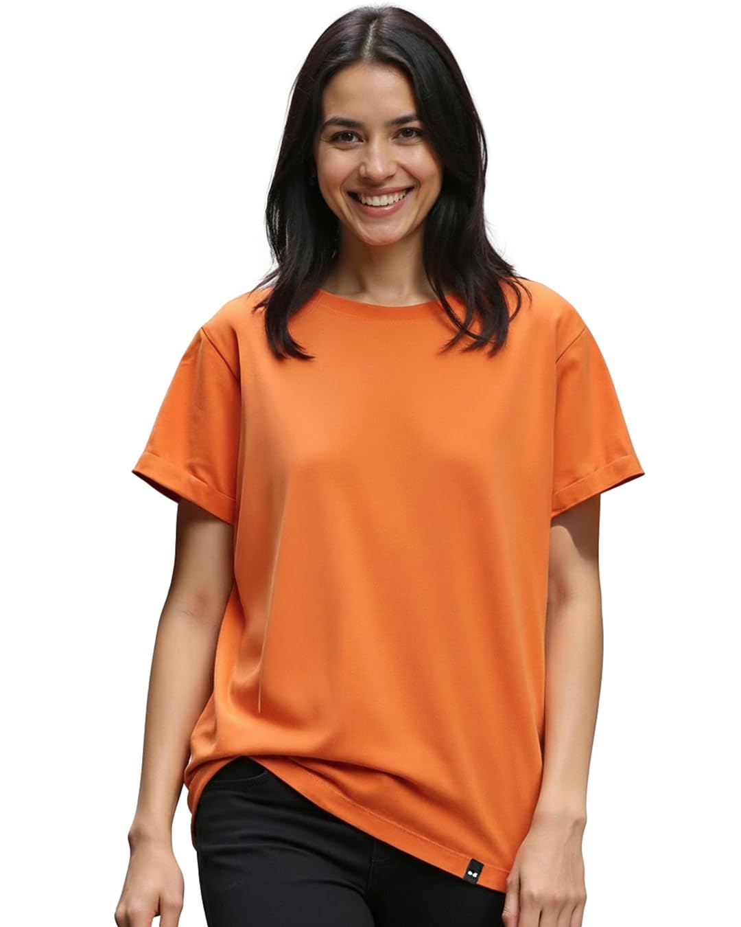 bewakoof Women's 100% Cotton Solid Boyfriend Fit Round Neck T-Shirt-picture-13