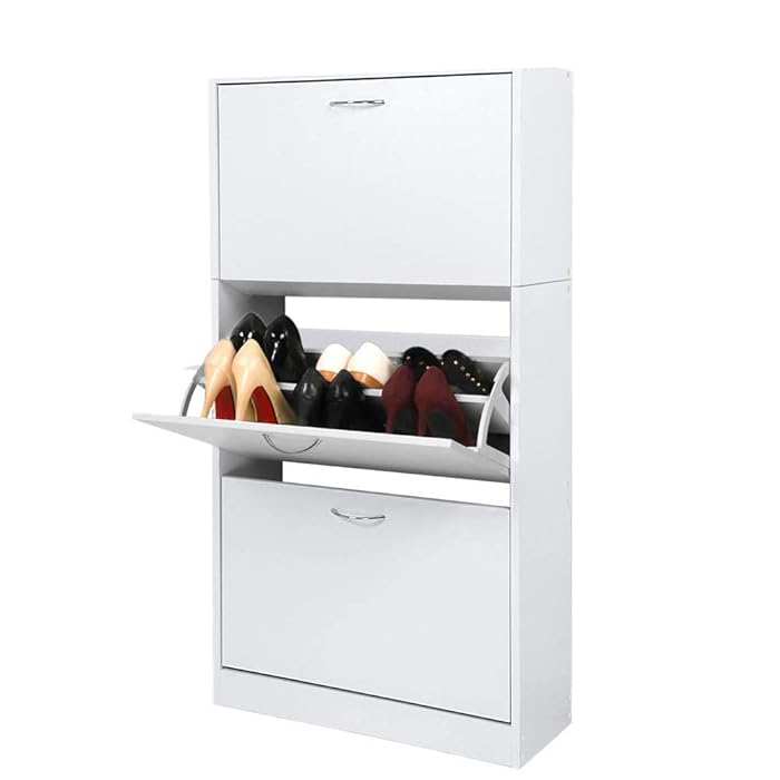 Buy Meerveil Shoe Racks, 3 Drawer Shoe Cupboard, Stand Standing