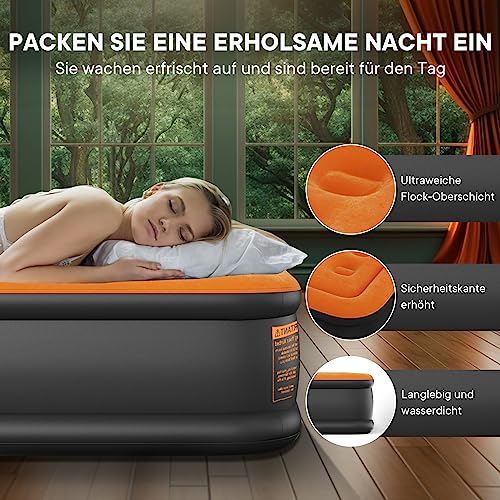 Luxchoice Luftbett Aufblasbare Matratze Luftmatratze Selbstaufblasend 1 Personen mit Integrierter Elektrischer Pumpe Premium Gästebett für Camping oder Heimgebrauch 191×99×40cm 200KG Max