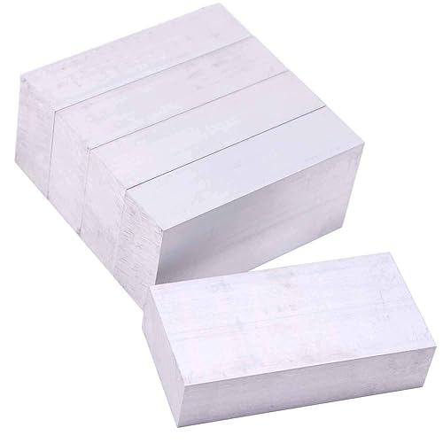 5 piezas de barra cuadrada de aluminio de 1 pulgada x 2 pulgadas, 4 pulgadas de largo + 0/-.05 pulgadas 6061 placa de uso general, T6511 sólido