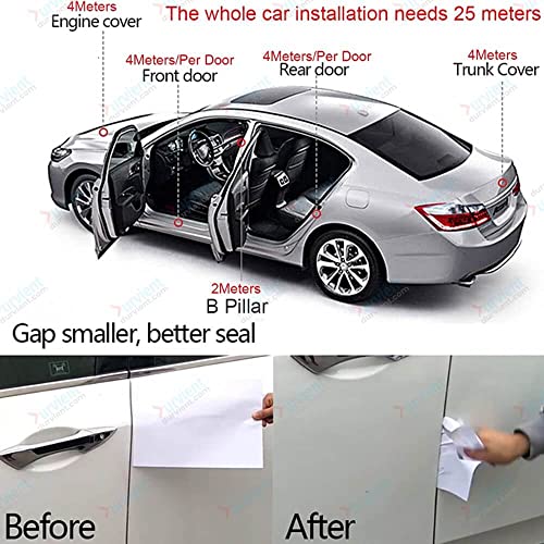 Image of com B Shape Weather Strip Soundproofing Rubber Seal for Car Truck (Self Adhesive) - (5 Meters)