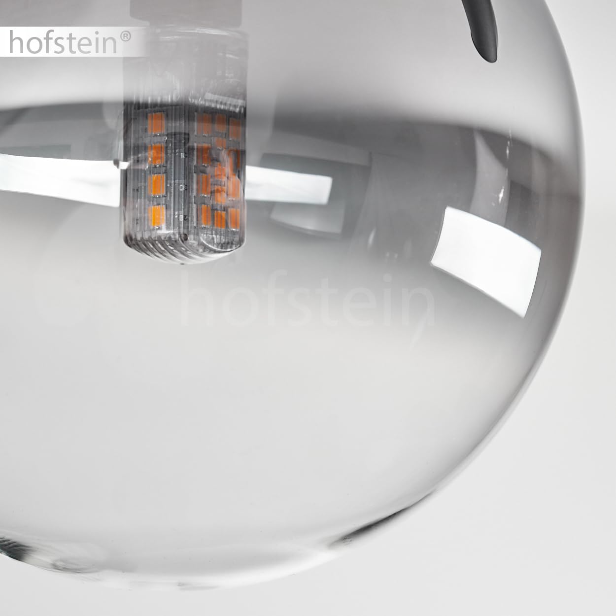 HOFSTEIN plafondlamp Chehalis, plafondlamp van metaal/glas in de kleuren zwart/chroom/rook, armatuur in modern retro/vintage design met glazen kap ( 12 cm), 9 x G9, zonder gloeilampen HOFSTEIN plafondlamp Chehalis, plafondlamp van metaal/glas in de kleuren zwart/chroom/rook, armatuur in modern retro/vintage design met glazen kap ( 12 cm), 9 x G9, zonder gloeilampen