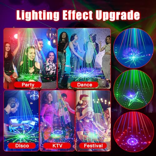 Image of AMKI 21 Eyes Proffessional DJ Disco Lights Strobe Stage Light Support DMX 512 Sound Activated with Remote Control Disco Stage Light Club KTV Show Projector Party Lights Indoor