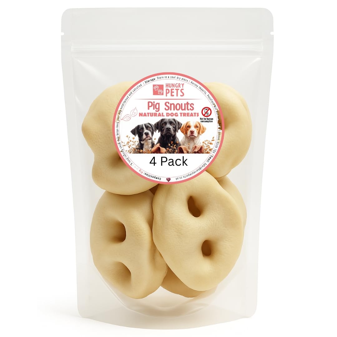 Hungry Pets Puff Pig Snout 4 Pack – Natural Dog Treats Chews, Grain Free, High Protein