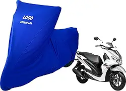 Capa De Tecido Para Cobrir Moto Yamaha Fluo 125 Com Logo (Azul)