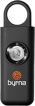 Byrna Banshee Personal Safety Alarm - 130 dB Loud Military Grade Self Defense Emergency Keychain Siren Device with LED Strobe Alert Light for Women, Men, Children, Elderly, Hikers and Runners Black