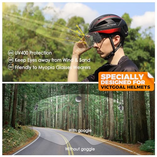 Victgoal Bike Helmet Goggles Visor Strong Magnetic Eye Shield (Crystal) - Image 3