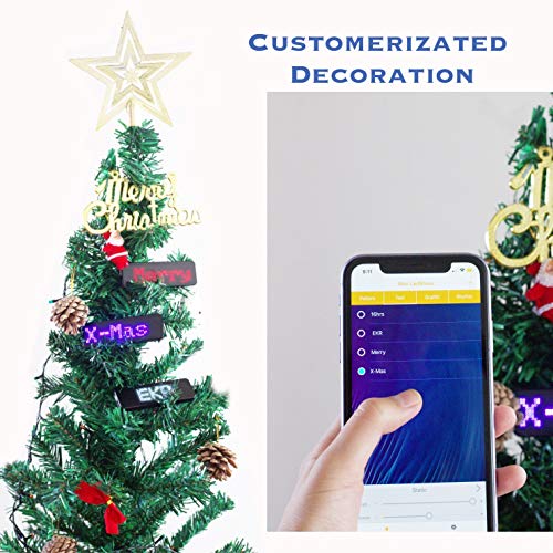 VBLab Upgraded Wireless Bluetooth LED Name Badge Rechargeable Name Tag (Red)