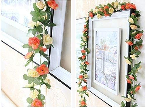 Miracliy 5Pcs 41FT Flower Garland Artificial Rose Arch Vines Fake Spring Floral Garland for Flower Wall Backdrop Wedding Mothers Day Garden Tea Party Decoration - Image 2