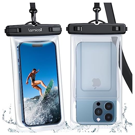 Lamicall 2PCS Waterproof Phone Pouch Floating - [Soft 3D Seamless Design] IPX8 Water Proof Cell Phone Case for Beach, Protector for iPhone, 4-7" Devices, Dry Bag Beach Essentials for Cruise Travel
