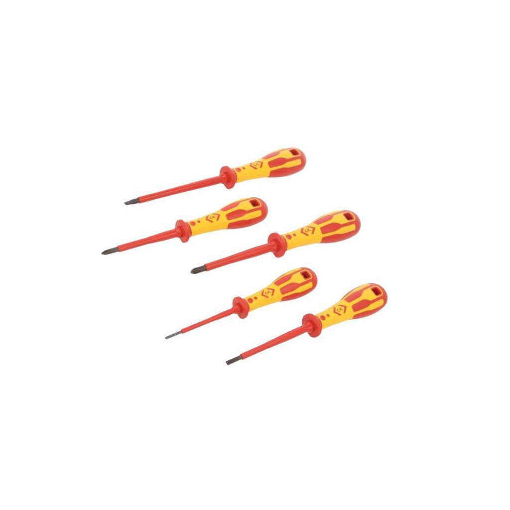 Tournevis isolé 1kVAC Phillips plat CK protection et précision 5 pcs