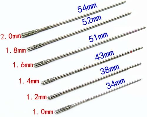 Miniatura 6 de EXCEART 30 piezas de aguja de taladro de vidrio lima de aguja de diamante Broca de cerámica Brocas de vidrio Brocas de diamante Broca de diamante