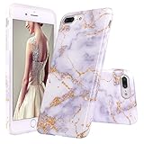 iPhone 7 Plus Case, DOUJIAZ White Gold Marble Design Clear Bumper TPU Soft Case Rubber Silicone Skin Cover for Normal 5.5 inches iPhone 7 Plus