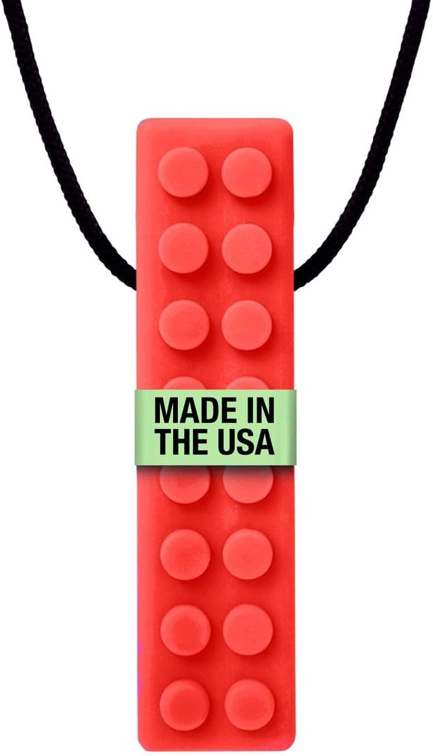 ARK Brick Stick, Chew Necklace for Sensory Kids and Adults, Oral and Hand Fidget for Autism, ADHD, SPD, Anxiety, Medical-Grade Textured Chew Necklace