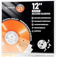 KMKOII 25 x Fundas Vinilos LP Interiores Papel para 12 Pulgadas