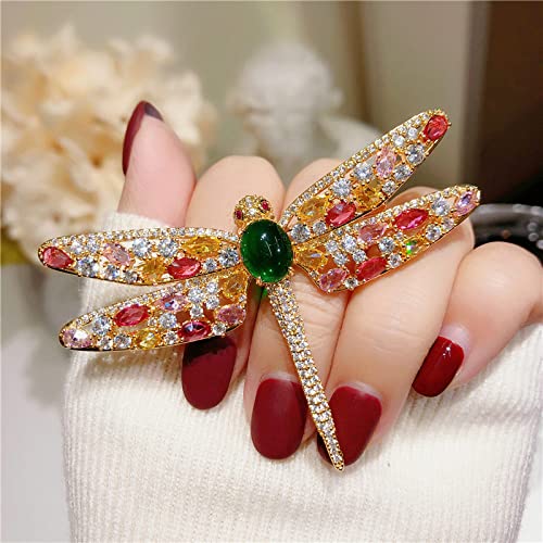 Fdcsyp Brooches For Women-Fashion Pin Colorful Zircon Dragonfly Brooch Brooch Women's Accessories #TOP3