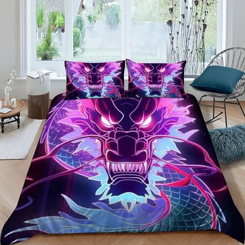 Housse de couette dragon 200x200 flying animauxs imprimé 3D lit double - 3