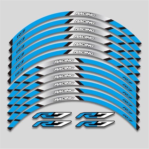 Autocollants de jantes moto réfléchissants pour Yamaha YZF R7 2022-2023