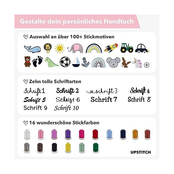 Kapuzenhandtuch für Baby (75x75cm) und Kinder (100x100cm) mit Namen personalisiert für Jungen und Mädchen aus 100% Baumwolle - Babyhandtuch und Kinderhandtuch – Bild 8