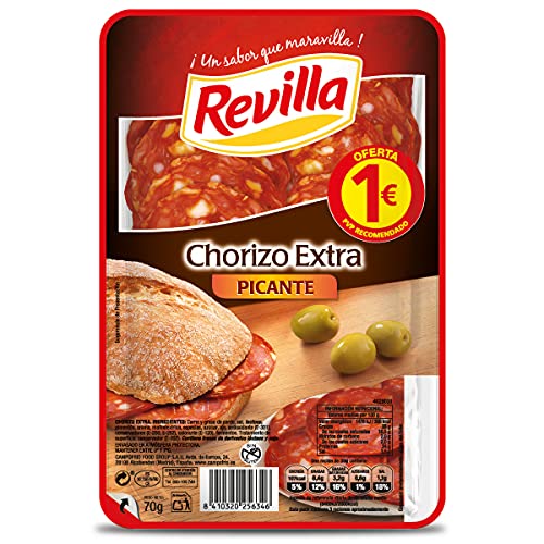 REVILLA chorizo extra picante en lonchas envase 70 gr